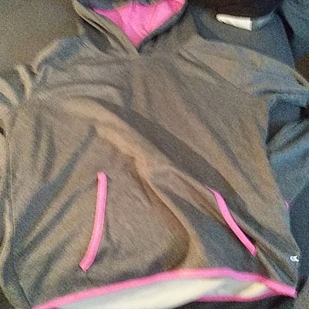 Pink and gray and white sweatshirt
